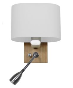 GloboStar® SUTTON 01316 Μοντέρνο Φωτιστικό Τοίχου Απλίκα Δίφωτο Ξύλινο με Λευκό Ματ Γυαλί και Βραχίονα με LED Μ15 x Π20 x Υ22.5cm