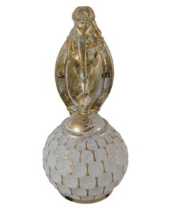 GloboStar® MERMAID 01317 Vintage Industrial Φωτιστικό Τοίχου Απλίκα Μονόφωτο Mπρούτζινο Μεταλλικό με Λευκό Ματ Γυαλί Φ12 x Μ28 x Π12.5 x Υ27cm