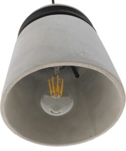 GloboStar® TRIBECA 01320 Μοντέρνο Industrial Κρεμαστό Φωτιστικό Οροφής Μονόφωτο Γκρι Τσιμέντο Καμπάνα Φ18 x Y26cm