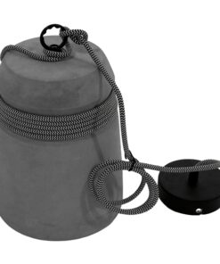 GloboStar® FELINI 01321 Μοντέρνο Industrial Κρεμαστό Φωτιστικό Οροφής Μονόφωτο Γκρι Τσιμέντο Καμπάνα Φ18 x Y26cm