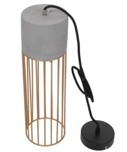 GloboStar® DURANT 01322 Μοντέρνο Industrial Κρεμαστό Φωτιστικό Οροφής Μονόφωτο Γκρι Μπεζ Τσιμέντο Πλέγμα Φ12 x Y40cm