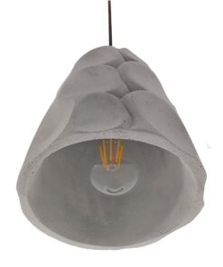 GloboStar® COMO 01327 Μοντέρνο Industrial Κρεμαστό Φωτιστικό Οροφής Μονόφωτο Γκρι Τσιμέντο Καμπάνα Φ18 x Y23cm