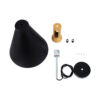 GloboStar® CALYPSO 01334-C Μοντέρνο Κρεμαστό Φωτιστικό Οροφής Μονόφωτο 1 x E27 Μαύρο – Χρυσό Μεταλλικό με Ξύλινη Βάση Καμπάνα Φ25 x Υ40cm