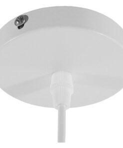 GloboStar® LUNE 01339 Μοντέρνο Κρεμαστό Φωτιστικό Οροφής Μονόφωτο Λευκό Χρυσό Μεταλλικό Καμπάνα Φ40 x Υ20cm