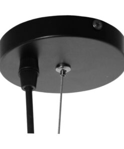 GloboStar® DIADEMA 01342 Μοντέρνο Κρεμαστό Φωτιστικό Οροφής Μονόφωτο Μαύρο – Χρυσό Μεταλλικό Καμπάνα Φ60 x Υ30cm