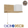 GloboStar® AMITY RIGHT 01366 Μοντέρνο Φωτιστικό Τοίχου Απλίκα Ραφάκι Μονόφωτο Ξύλινο με Λευκό Ματ Γυαλί Μ30 x Π14.5 x Υ15cm