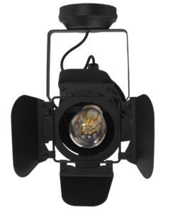 GloboStar® DETROIT 01372 Vintage Industrial Φωτιστικό Οροφής Μονόφωτο Μαύρο Μεταλλικό Μ23 x Π23 x Υ36cm