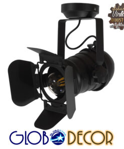 GloboStar® DETROIT 01372 Vintage Industrial Φωτιστικό Οροφής Μονόφωτο Μαύρο Μεταλλικό Μ23 x Π23 x Υ36cm