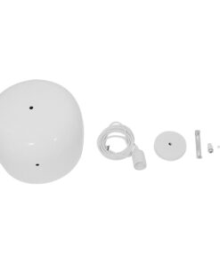 GloboStar® JASPER 01374 Μοντέρνο Κρεμαστό Φωτιστικό Οροφής Μονόφωτο 1 x E27 Μεταλλικό Λευκό Καμπάνα Φ25 x Υ22cm