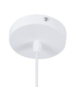 GloboStar® HEXAGON 01377 Μοντέρνο Κρεμαστό Φωτιστικό Οροφής Μονόφωτο 1 x E27 Λευκό Χρυσό Μεταλλικό Καμπάνα Φ21.5 x Υ15cm