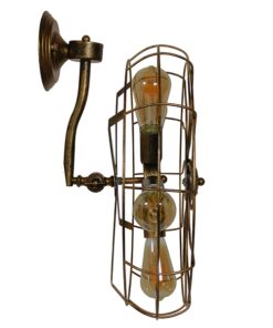 GloboStar® ERAFAN 01381 Vintage Industrial Φωτιστικό Τοίχου Απλίκα Πολύφωτο Καφέ Σκουριά Μεταλλικό Πλέγμα Φ46 x Μ22 x Π46 x Υ46cm