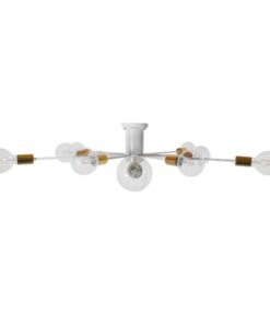 GloboStar® AURORA 01383 Μοντέρνο Industrial Φωτιστικό Οροφής Πολύφωτο Λευκό Μεταλλικό Φ95 x Y17cm