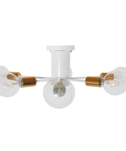 GloboStar® IMPLODE 01385 Μοντέρνο Industrial Φωτιστικό Οροφής Πολύφωτο Λευκό Μεταλλικό Φ58 x Y17cm