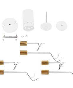 GloboStar® IMPLODE 01385 Μοντέρνο Industrial Φωτιστικό Οροφής Πολύφωτο Λευκό Μεταλλικό Φ58 x Y17cm