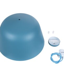GloboStar® DOWNVALE 01286 Μοντέρνο Κρεμαστό Φωτιστικό Οροφής Μονόφωτο 1 x E27 Μπλε Μεταλλικό Καμπάνα Φ40 x Y24cm