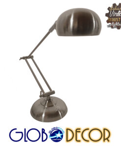 GloboStar® OFFICE CHROME 01393 Μοντέρνο Επιτραπέζιο Φωτιστικό Πορτατίφ Μονόφωτο Μεταλλικό Χρώμιο Νίκελ Φ12 x Υ80cm