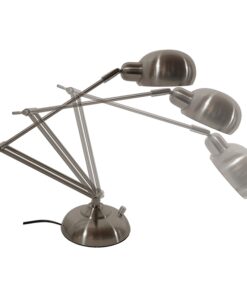 GloboStar® OFFICE CHROME 01393 Μοντέρνο Επιτραπέζιο Φωτιστικό Πορτατίφ Μονόφωτο Μεταλλικό Χρώμιο Νίκελ Φ12 x Υ80cm