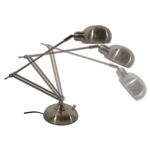 GloboStar® OFFICE CHROME 01393 Μοντέρνο Επιτραπέζιο Φωτιστικό Πορτατίφ Μονόφωτο Μεταλλικό Χρώμιο Νίκελ Φ12 x Υ80cm