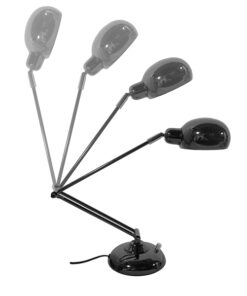 GloboStar® OFFICE BLACK 01392 Μοντέρνο Επιτραπέζιο Φωτιστικό Πορτατίφ Μονόφωτο Μεταλλικό Μαύρο Νίκελ Φ12 x Υ80cm