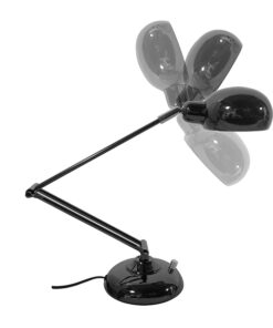 GloboStar® OFFICE BLACK 01392 Μοντέρνο Επιτραπέζιο Φωτιστικό Πορτατίφ Μονόφωτο Μεταλλικό Μαύρο Νίκελ Φ12 x Υ80cm