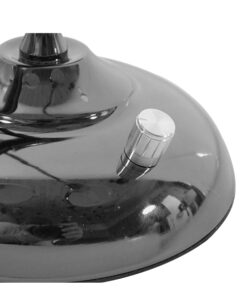 GloboStar® OFFICE BLACK 01392 Μοντέρνο Επιτραπέζιο Φωτιστικό Πορτατίφ Μονόφωτο Μεταλλικό Μαύρο Νίκελ Φ12 x Υ80cm