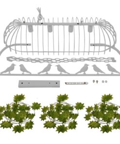 GloboStar® NIDUS 01403 Vintage Industrial Κρεμαστό Φωτιστικό Οροφής Πολύφωτο 4 x E27 Λευκό Μεταλλικό Πλέγμα Μ105 x Π37 x Y36.5cm