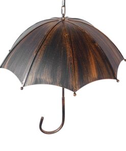GloboStar® UMBRELLA 01406 Vintage Industrial Κρεμαστό Φωτιστικό Οροφής Πολύφωτο 5 x E27 Μαύρο Καφέ Σκουριά Μεταλλικό Φ58 x Υ60cm