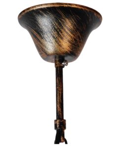 GloboStar® UMBRELLA 01406 Vintage Industrial Κρεμαστό Φωτιστικό Οροφής Πολύφωτο 5 x E27 Μαύρο Καφέ Σκουριά Μεταλλικό Φ58 x Υ60cm