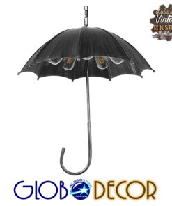 GloboStar® UMBRELLA 01407 Vintage Industrial Κρεμαστό Φωτιστικό Οροφής Πολύφωτο Γκρι Σκουριά Μεταλλικό Φ58 x Υ60cm