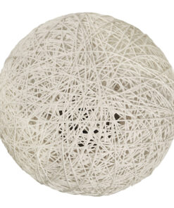 GloboStar® OCEANA 01417 Μοντέρνο Επιτραπέζιο Φωτιστικό Πορτατίφ Μονόφωτο Λευκό Ξύλινο Ψάθινο Rattan Φ20 x Υ22cm