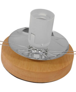 GloboStar® OCEANA 01417 Μοντέρνο Επιτραπέζιο Φωτιστικό Πορτατίφ Μονόφωτο Λευκό Ξύλινο Ψάθινο Rattan Φ20 x Υ22cm