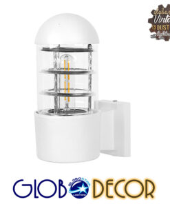 GloboStar® NEWI 01418 Μοντέρνο Φωτιστικό Τοίχου Απλίκα Μονόφωτο Λευκό Μεταλλικό Μ11 x Π17 x Υ23cm