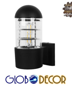 GloboStar® FEREA 01419 Μοντέρνο Φωτιστικό Τοίχου Απλίκα Μονόφωτο Μαύρο Μεταλλικό Μ11 x Π17 x Υ23cm