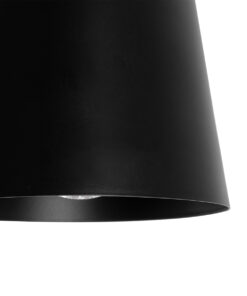 GloboStar® LANA 01424 Μοντέρνο Κρεμαστό Φωτιστικό Οροφής Μονόφωτο 1 x E27 με Ξύλινη Βάση και Μαύρο Καπέλο Φ13 x Y17cm