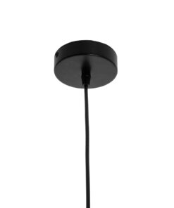 GloboStar® LANA 01424 Μοντέρνο Κρεμαστό Φωτιστικό Οροφής Μονόφωτο 1 x E27 με Ξύλινη Βάση και Μαύρο Καπέλο Φ13 x Y17cm