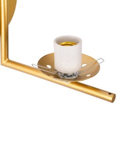 GloboStar® JADA 01426 Μοντέρνο Φωτιστικό Τοίχου Απλίκα Μονόφωτο Μεταλλικό Χρυσό με Λευκό Ματ Γυαλί Μ15 x Π21.5 x Υ18cm