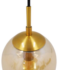 GloboStar® MADISON 01427 Μοντέρνο Φωτιστικό Τοίχου Απλίκα Μονόφωτο Χρυσό με Μελί Γυαλί Φ15 x Y54cm