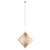 GloboStar® OCTAVE 01431 Μοντέρνο Κρεμαστό Φωτιστικό Οροφής Μονόφωτο 1 x E27 Μπεζ Ξύλινο Μ64 x Π64 x Y66cm