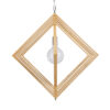GloboStar® OCTAVE 01431 Μοντέρνο Κρεμαστό Φωτιστικό Οροφής Μονόφωτο 1 x E27 Μπεζ Ξύλινο Μ64 x Π64 x Y66cm