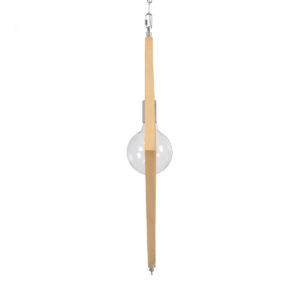 GloboStar® OCTAVE 01431 Μοντέρνο Κρεμαστό Φωτιστικό Οροφής Μονόφωτο 1 x E27 Μπεζ Ξύλινο Μ64 x Π64 x Y66cm