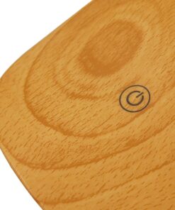 GloboStar® DRAPER 01438 Επαναφορτιζόμενο USB Φωτιστικό Γραφείου LED 6 Watt Μονόφωτο Μεταλλικό σε Απόχρωση Ξύλου με Ασημί Καπέλο Λευκό Ημέρας 4500K Dimmable