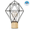 GloboStar® ANTLER 01443 Μοντέρνο Επιτραπέζιο Φωτιστικό Γραφείου LED USB DC 5V Μονόφωτο Μεταλλικό Ροζ με Ξύλινη Βάση Θερμό Λευκό 3000K Φ19 x Μ19 x Π19 x Υ23cm
