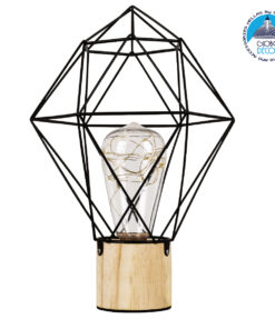 GloboStar® ANTLER 01443 Μοντέρνο Επιτραπέζιο Φωτιστικό Γραφείου LED USB DC 5V Μονόφωτο Μεταλλικό Ροζ με Ξύλινη Βάση Θερμό Λευκό 3000K Φ19 x Μ19 x Π19 x Υ23cm