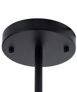 GloboStar® NEXUS 01446 Μοντέρνο Industrial Φωτιστικό Οροφής Πολύφωτο 6 x E27 Μαύρο με Χρυσές Λεπτομέρειες Μεταλλικό Πλέγμα Φ46 x Y74cm