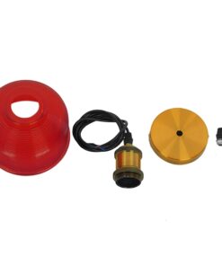 GloboStar® SEGRETO 01450 Vintage Κρεμαστό Φωτιστικό Οροφής Μονόφωτο 1 x E27 Κόκκινο Γυάλινο Διάφανο Καμπάνα με Χρυσό Ντουί Φ14 x Υ18cm