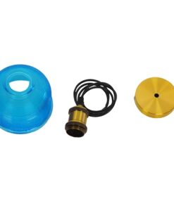 GloboStar® SEGRETO 01452 Vintage Κρεμαστό Φωτιστικό Οροφής Μονόφωτο 1 x E27 Μπλε Γυάλινο Διάφανο Καμπάνα με Χρυσό Ντουί Φ14 x Υ18cm