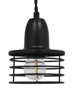 GloboStar® MANHATTAN 01456 Μοντέρνο Industrial Κρεμαστό Φωτιστικό Οροφής Μονόφωτο 1 x E27 Μεταλλικό Μαύρο Καμπάνα Φ11 x Υ14cm