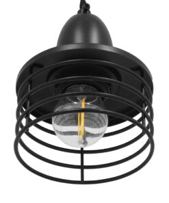 GloboStar® MANHATTAN 01456 Μοντέρνο Industrial Κρεμαστό Φωτιστικό Οροφής Μονόφωτο 1 x E27 Μεταλλικό Μαύρο Καμπάνα Φ11 x Υ14cm