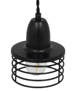 GloboStar® MANHATTAN 01456 Μοντέρνο Industrial Κρεμαστό Φωτιστικό Οροφής Μονόφωτο 1 x E27 Μεταλλικό Μαύρο Καμπάνα Φ11 x Υ14cm