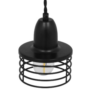 GloboStar® MANHATTAN 01456 Μοντέρνο Industrial Κρεμαστό Φωτιστικό Οροφής Μονόφωτο 1 x E27 Μεταλλικό Μαύρο Καμπάνα Φ11 x Υ14cm